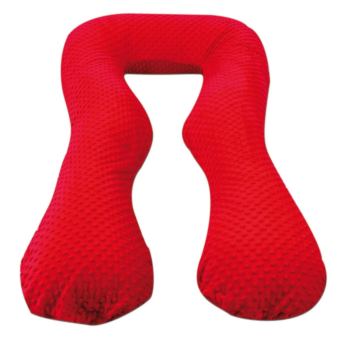 Schwangerschaftskissen U-Form, Minky-Dots / Rot