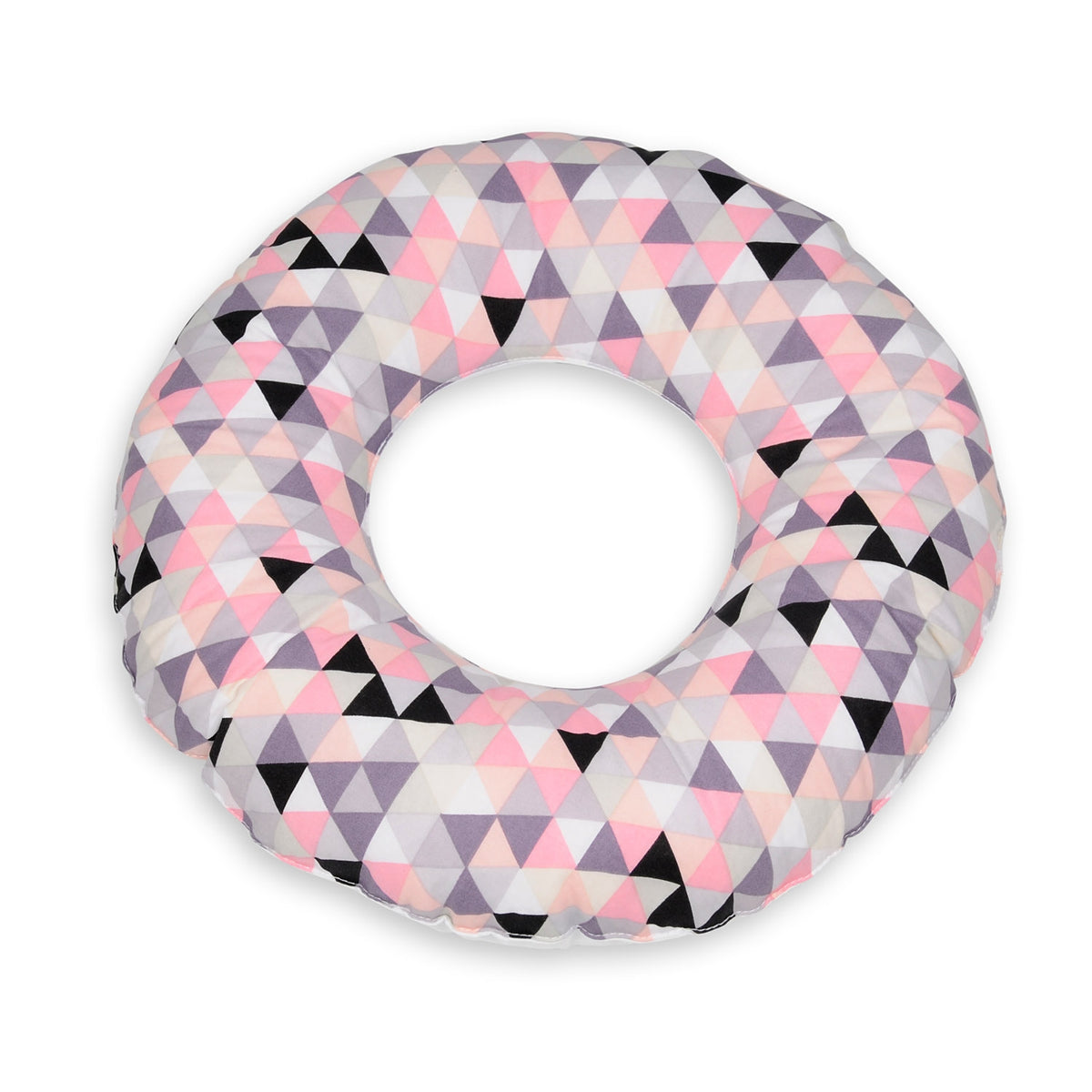 Donut-Kissen, Rosa Dreiecke - weiß