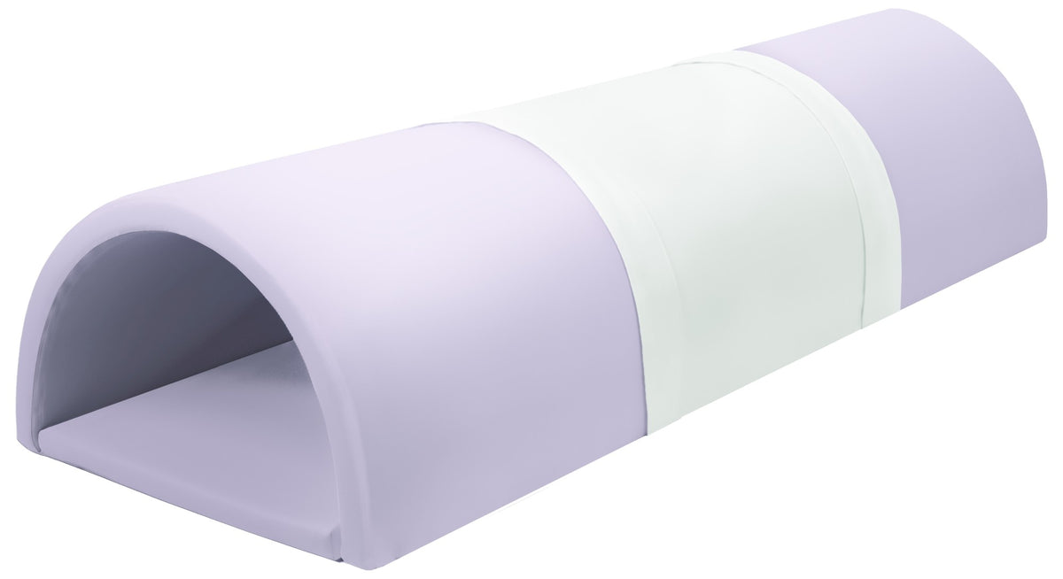 3-teiliger Krabbeltunnel aus Schaumstoff, Farbe Weiß / Lila