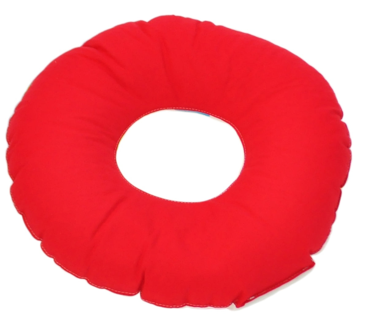 Donut-Kissen, Frühlingstupfen mit Rot