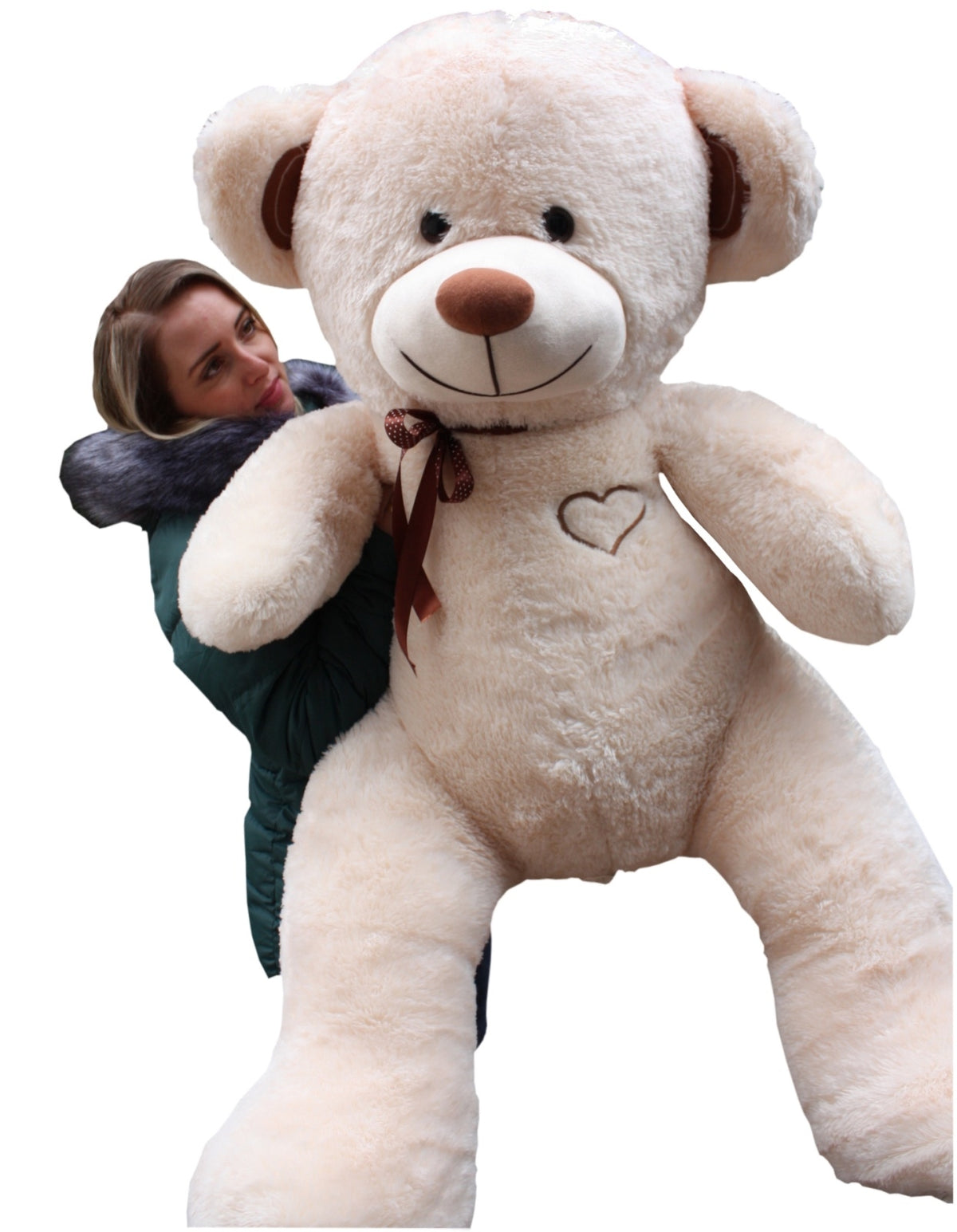 Riesen-Teddybär 160 cm, Cremefarben - braun