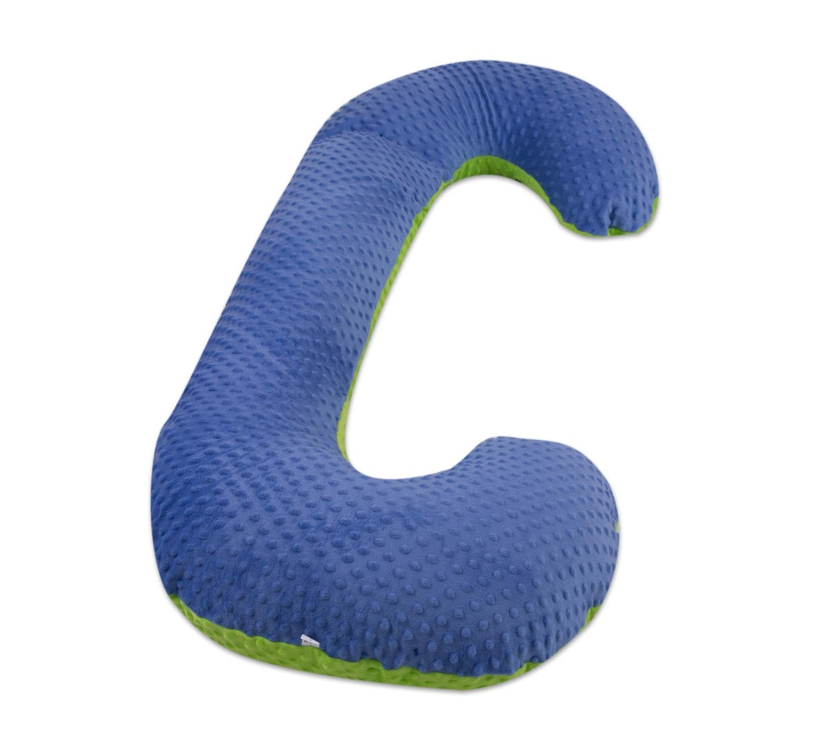 Schwangerschaftskissen C-Form, Minky-Dots / Blau - grün