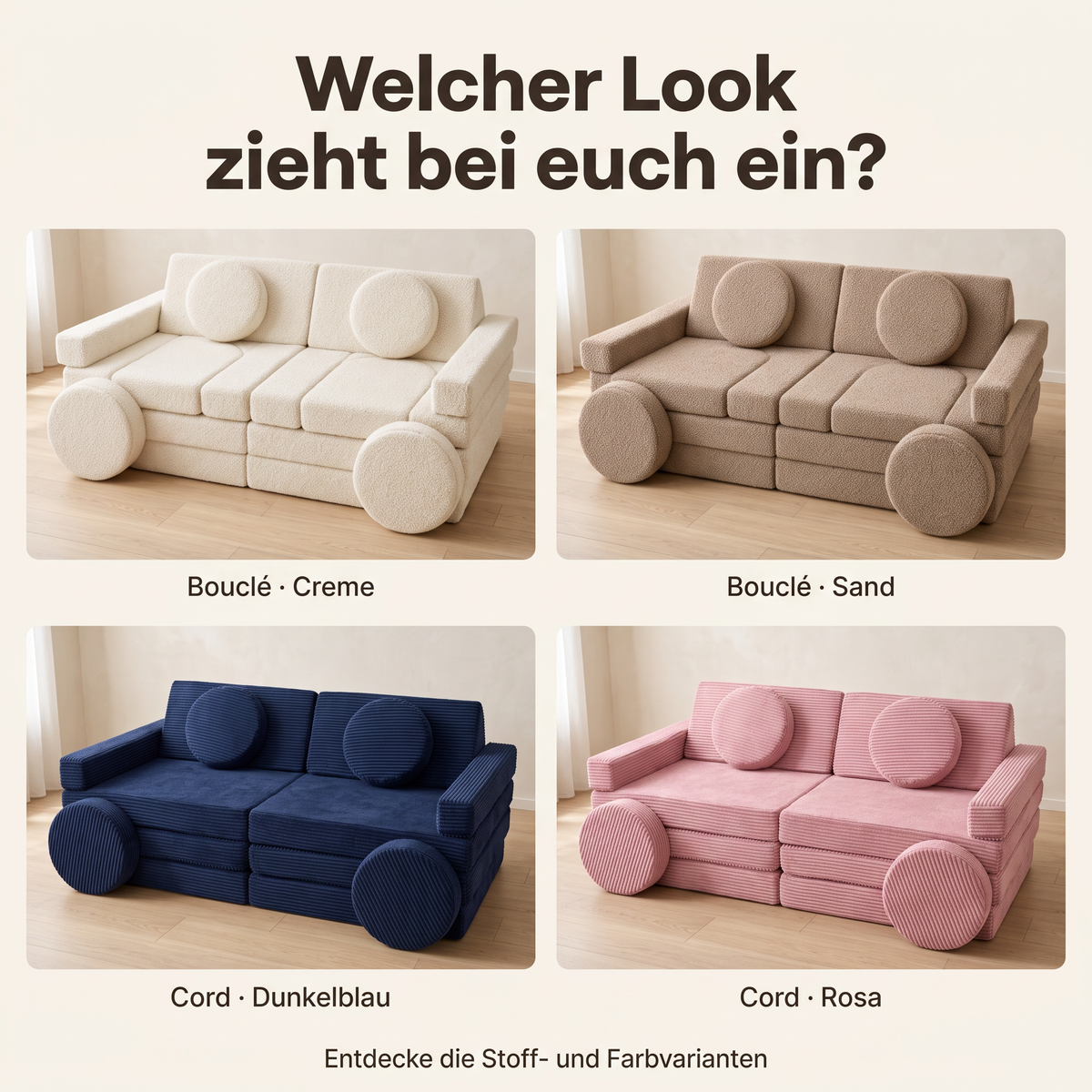Wuselsofa - Spielsofa aus 14 Teilen