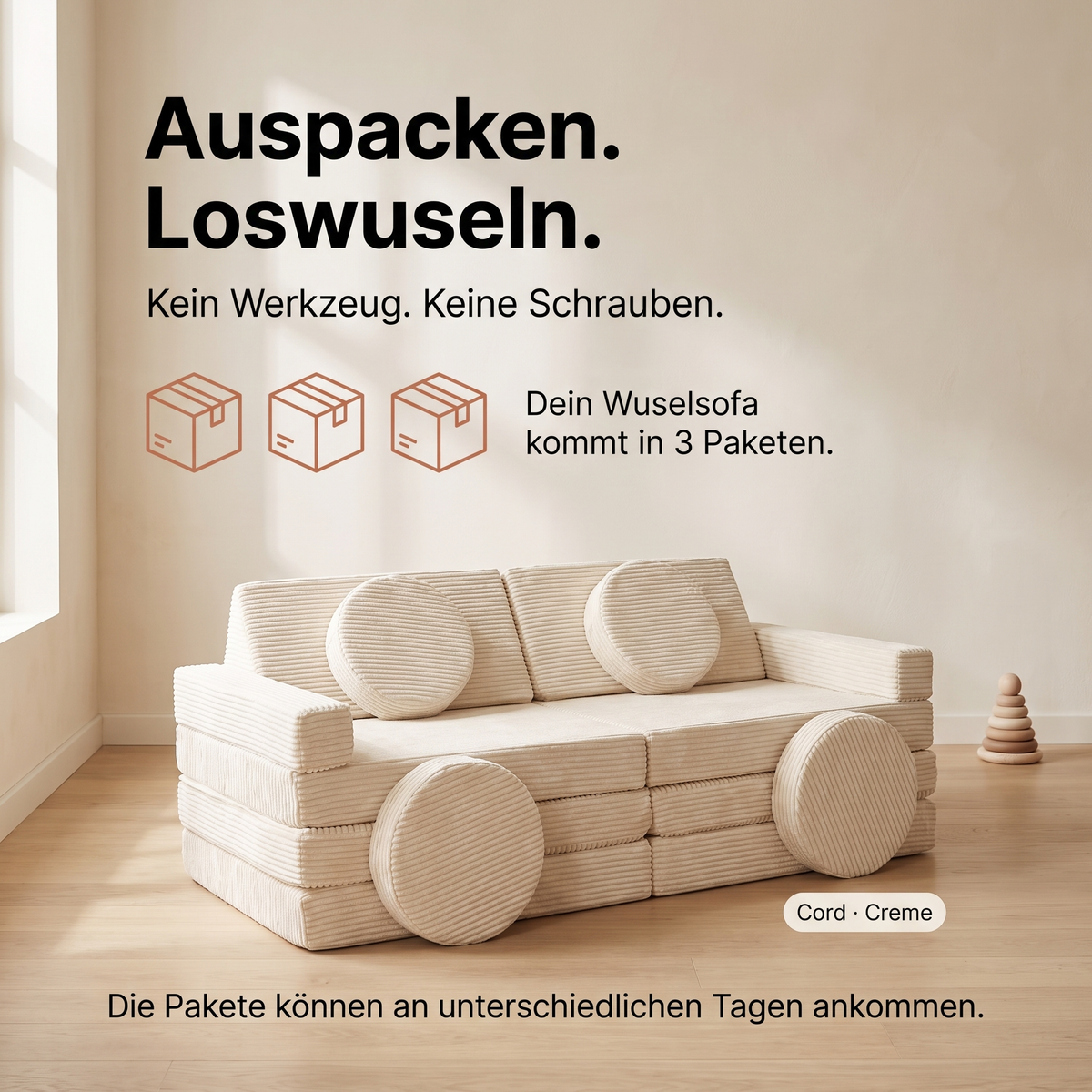 Wuselsofa - Spielsofa aus 14 Teilen