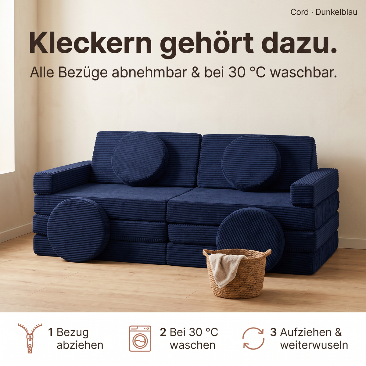 Wuselsofa - Spielsofa aus 14 Teilen