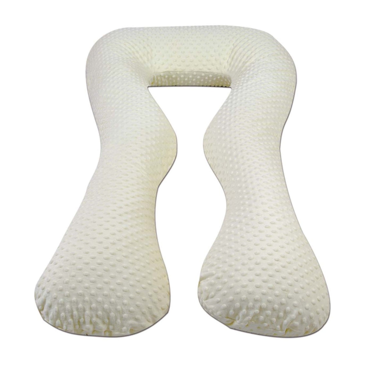 Schwangerschaftskissen U-Form, Minky-Dots / Creme