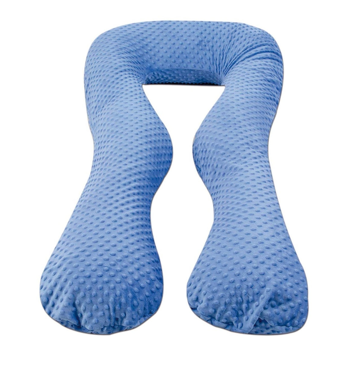 Schwangerschaftskissen U-Form, Minky-Dots / Blau