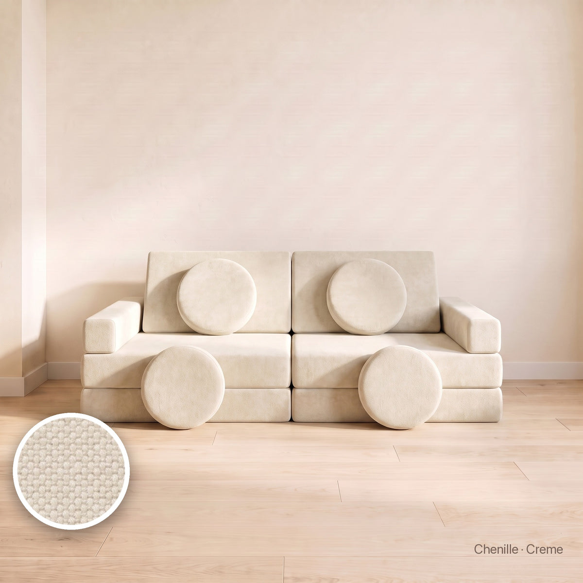 Wuselsofa Basis, Chenille · Creme #Farbe_variantenbild