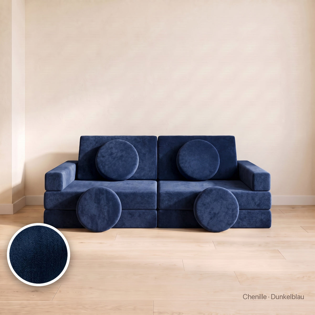 Wuselsofa Basis, Chenille · Dunkelblau #Farbe_variantenbild