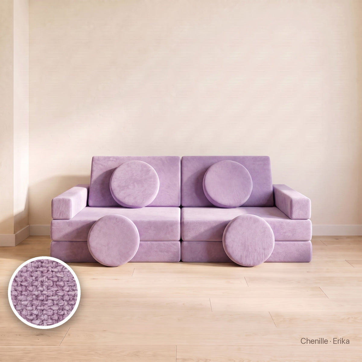 Wuselsofa Basis, Chenille · Erika #Farbe_variantenbild