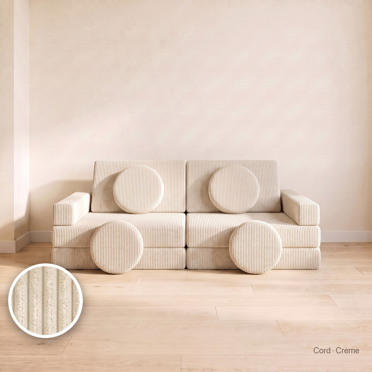 Wuselsofa Basis, Cord · Creme