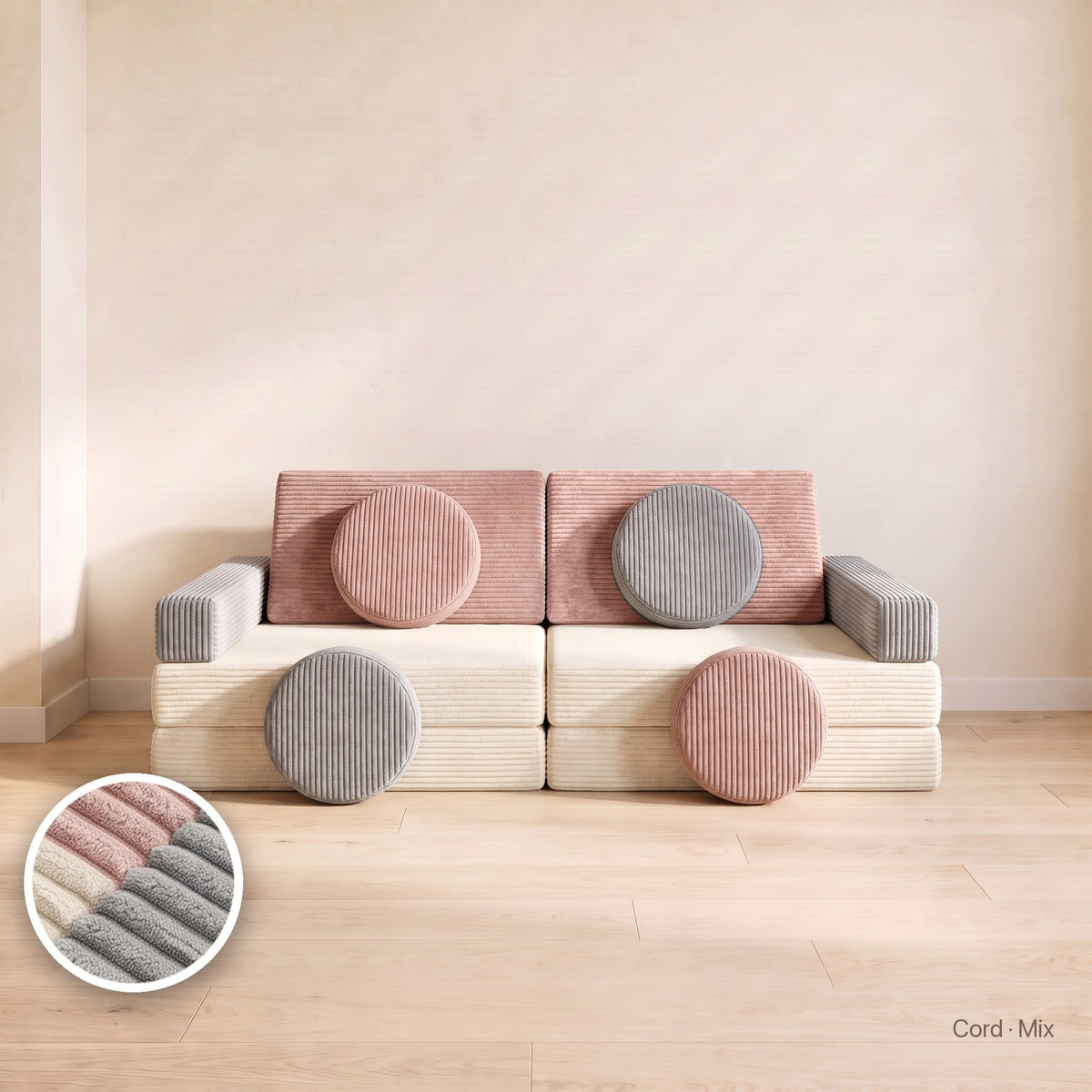 Wuselsofa Basis, Cord · Mix #Farbe_variantenbild