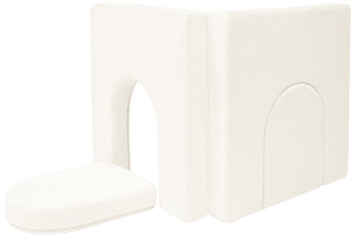 Wuselsofa Erweiterung, Bezug Bouclé, Farbe Creme