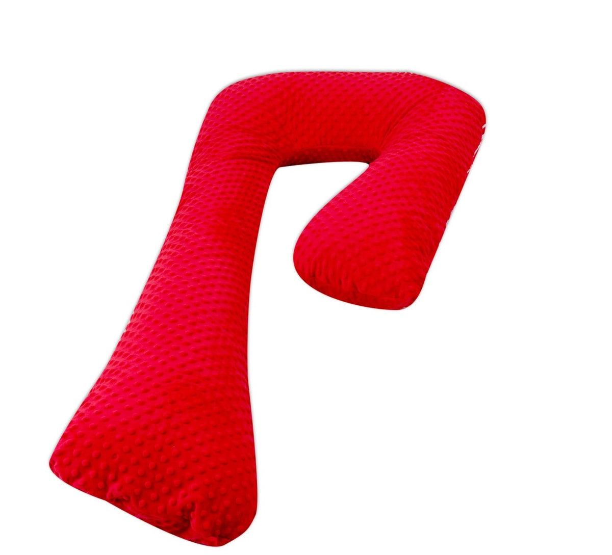 Schwangerschaftskissen 7-Form, Minky-Dots / Rot
