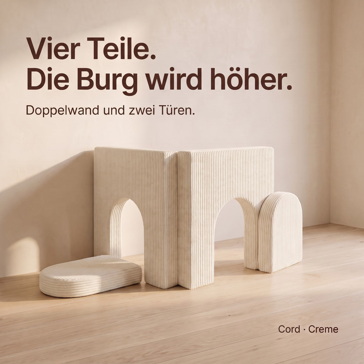 Wuselsofa Erweiterung, Cord · Creme #Farbe_variantenbild