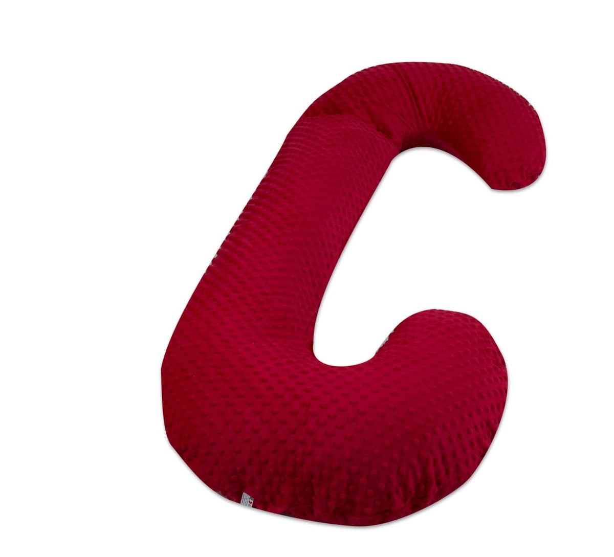 Schwangerschaftskissen C-Form, Minky-Dots / Rot