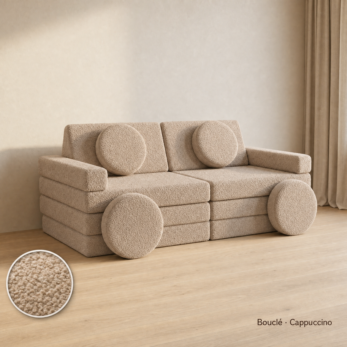 Wuselsofa 14 Teile, Bouclé · Cappuccino #Farbe_variantenbild