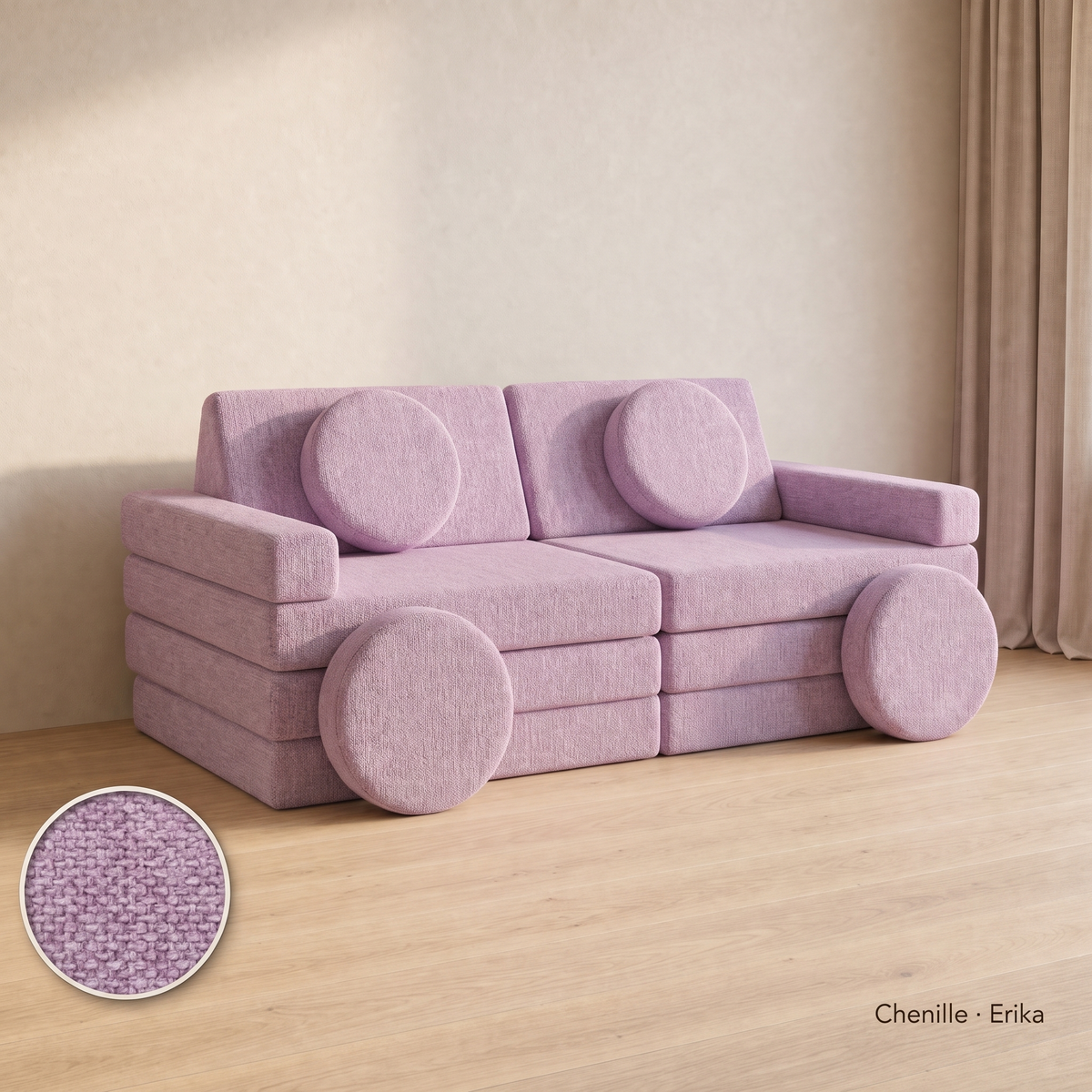 Wuselsofa 14 Teile, Chenille · Erika #Farbe_variantenbild