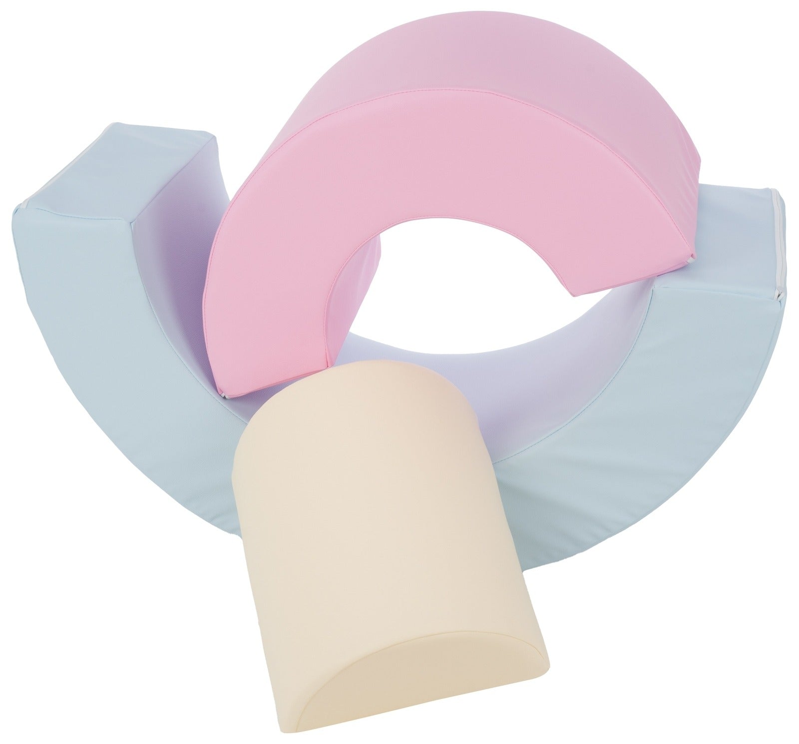 3 XXL-Schaumstoffbausteine Mini-Regenbogen-Set in Pink · Blau · Pastell-Gelb