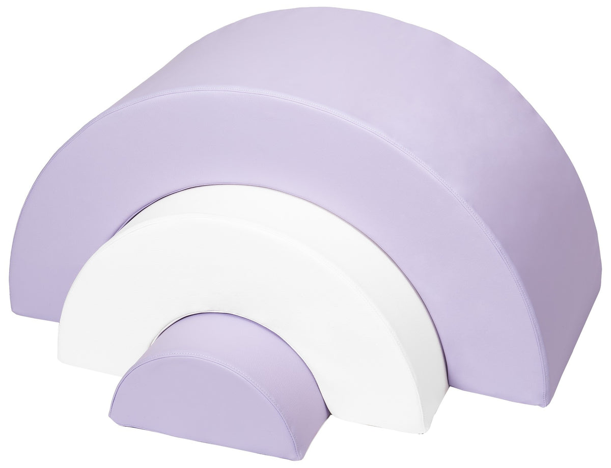 3 XXL-Schaumstoffbausteine Mini-Regenbogen-Set in Weiß · Lila
