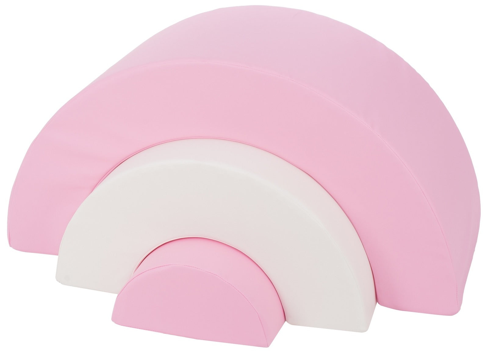 3 XXL-Schaumstoffbausteine Mini-Regenbogen-Set in Weiß · Pastell-Pink