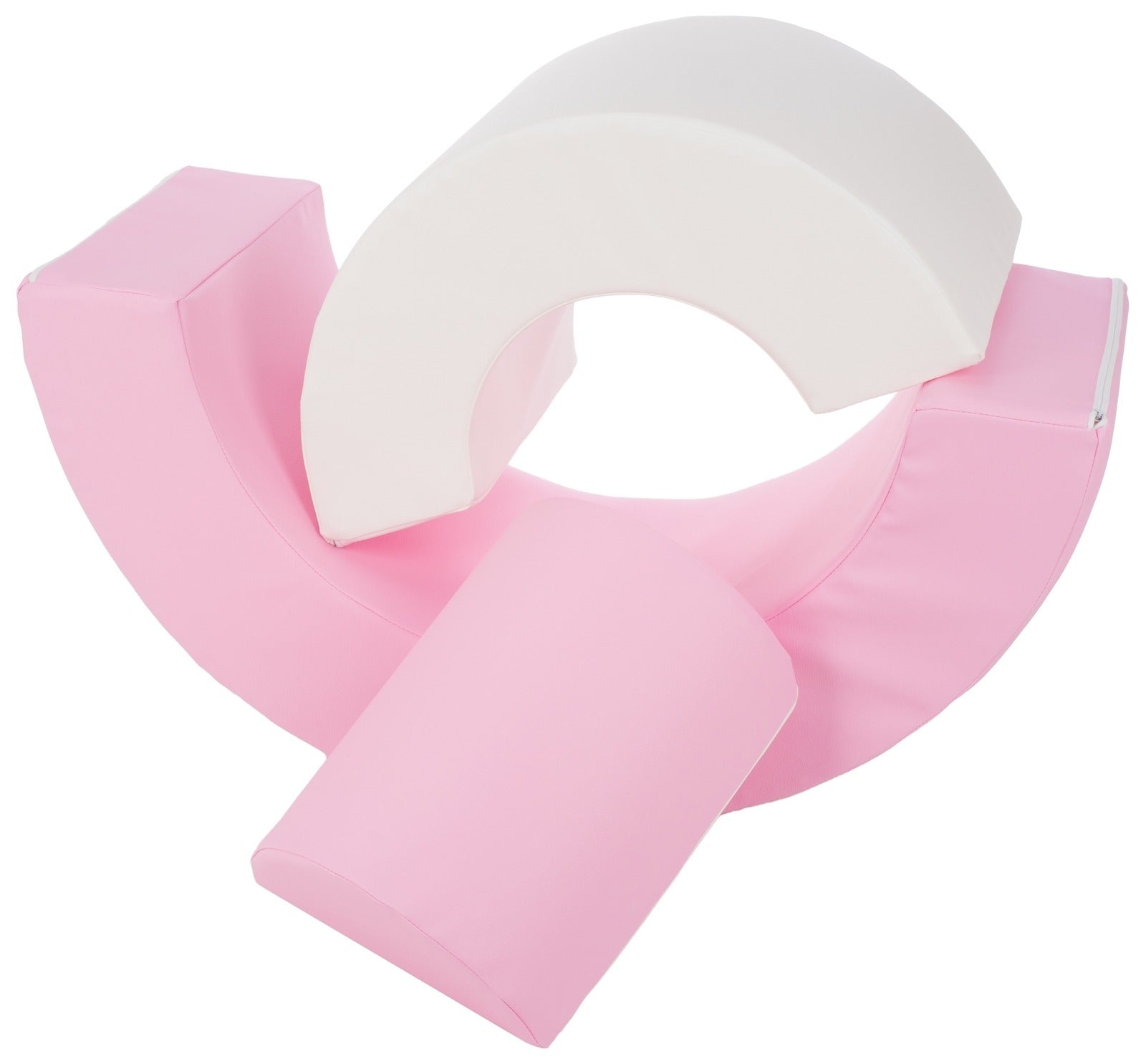 3 XXL-Schaumstoffbausteine Mini-Regenbogen-Set in Weiß · Pastell-Pink