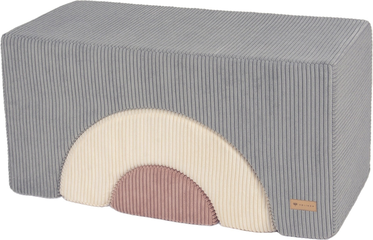 3 XXL-Schaumstoffbausteine Regenbogen-Set in Grau · Creme · Rosa