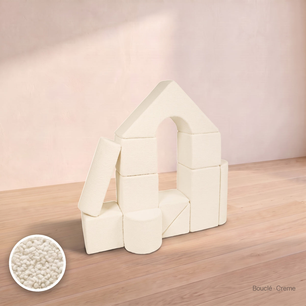 Schloss-Set 11 Schaumstoffbausteine, Bouclé · Creme #Farbe_variantenbild
