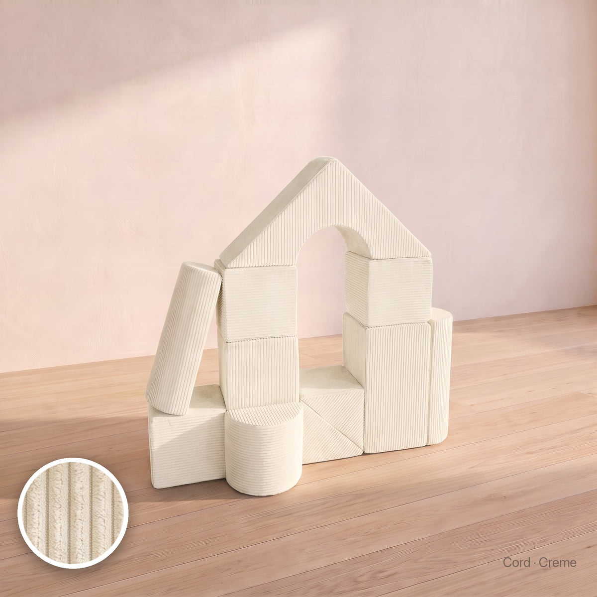 Schloss-Set 11 Schaumstoffbausteine, Cord · Creme #Farbe_variantenbild