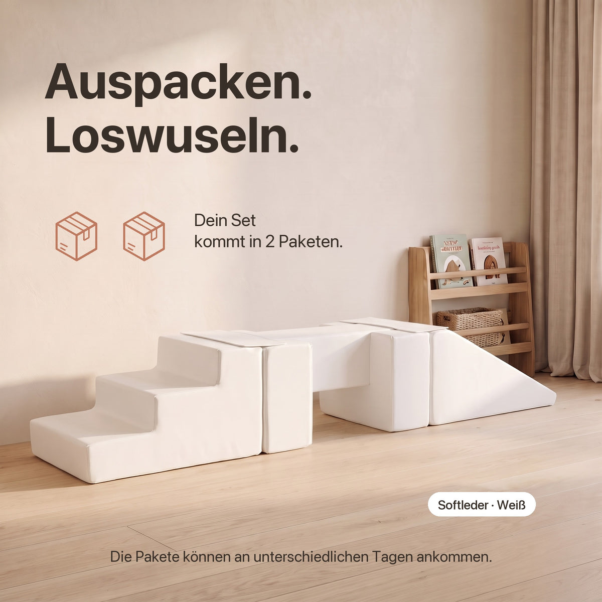 Wuselsteg mit Rutsche: Auspacken, loswuseln – kommt in zwei Paketen