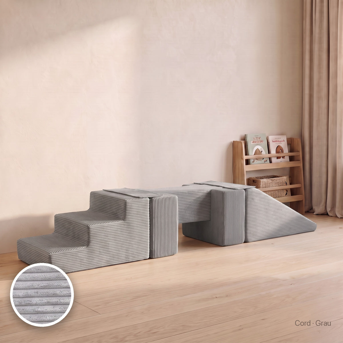 Wuselsteg mit Rutsche, Cord · Grau #Farbe_variantenbild
