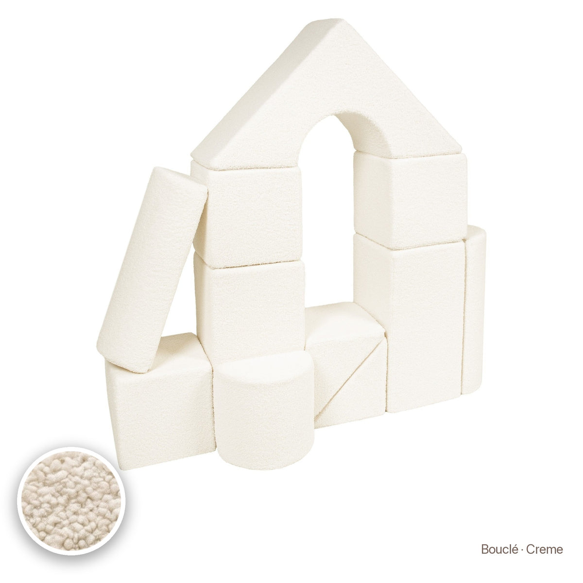 Schloss-Set 11 Schaumstoffbausteine, Bouclé · Creme #Farbe_variantenbild