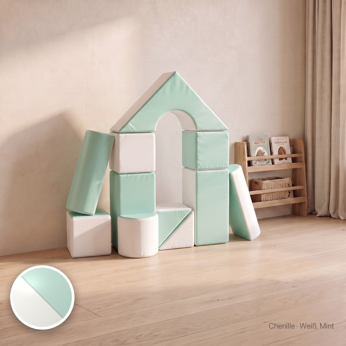 Wuselschloss, Chenille · Weiß, Mint #Farbe_variantenbild