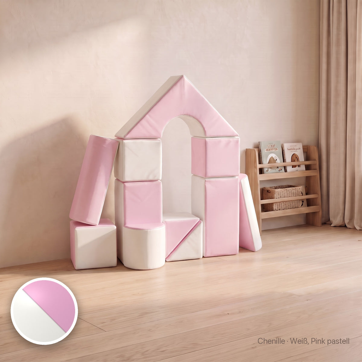Wuselschloss, Chenille · Weiß, Pink pastell #Farbe_variantenbild
