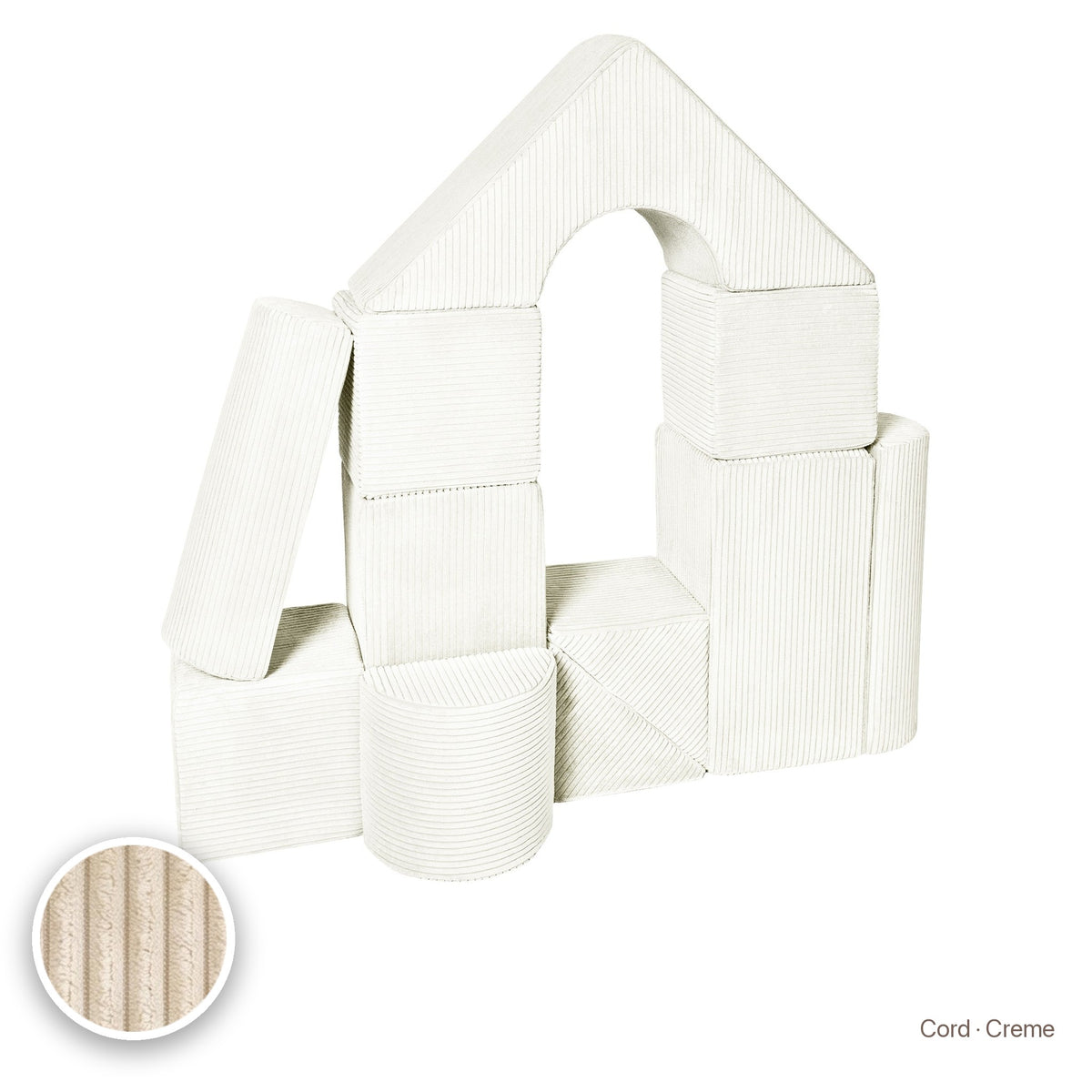 Schloss-Set 11 Schaumstoffbausteine, Cord · Creme #Farbe_variantenbild