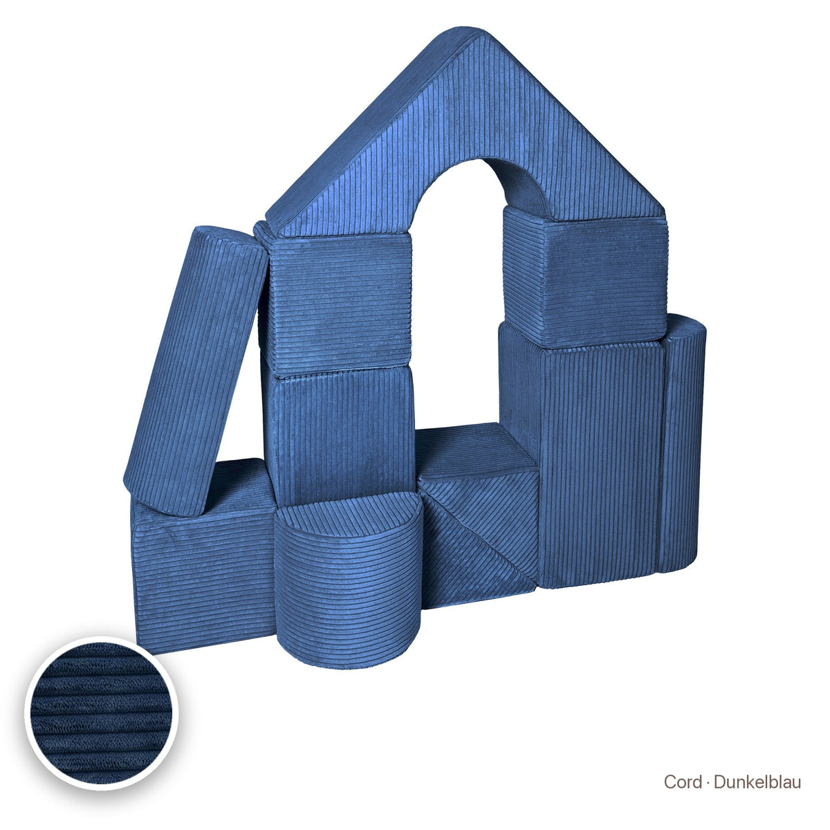 Schloss-Set 11 Schaumstoffbausteine, Cord · Dunkelblau #Farbe_variantenbild