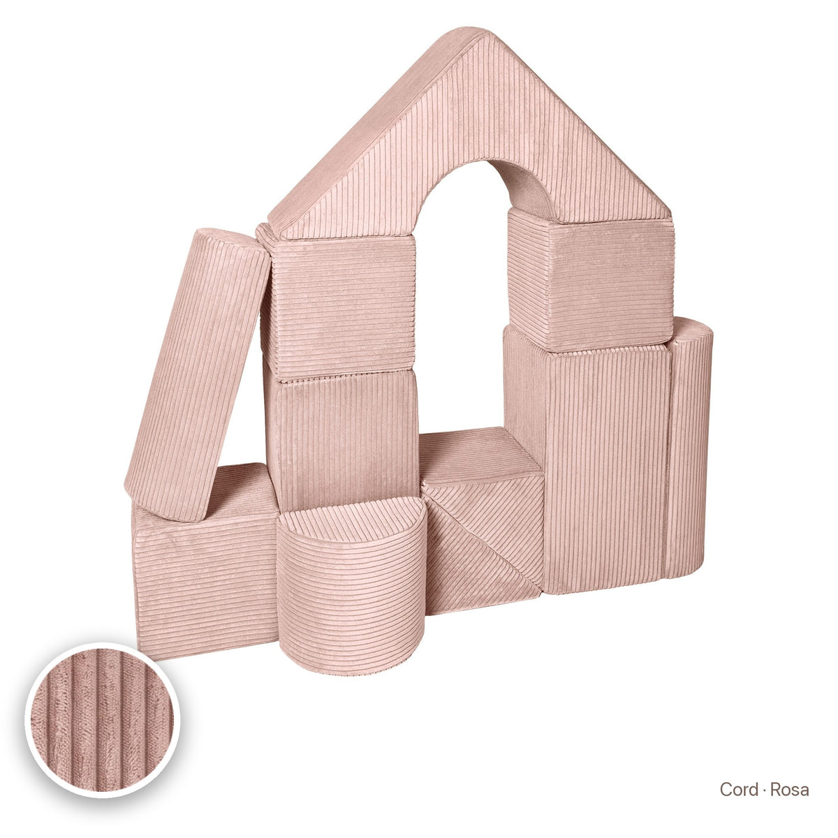 Schloss-Set 11 Schaumstoffbausteine, Cord · Rosa #Farbe_variantenbild