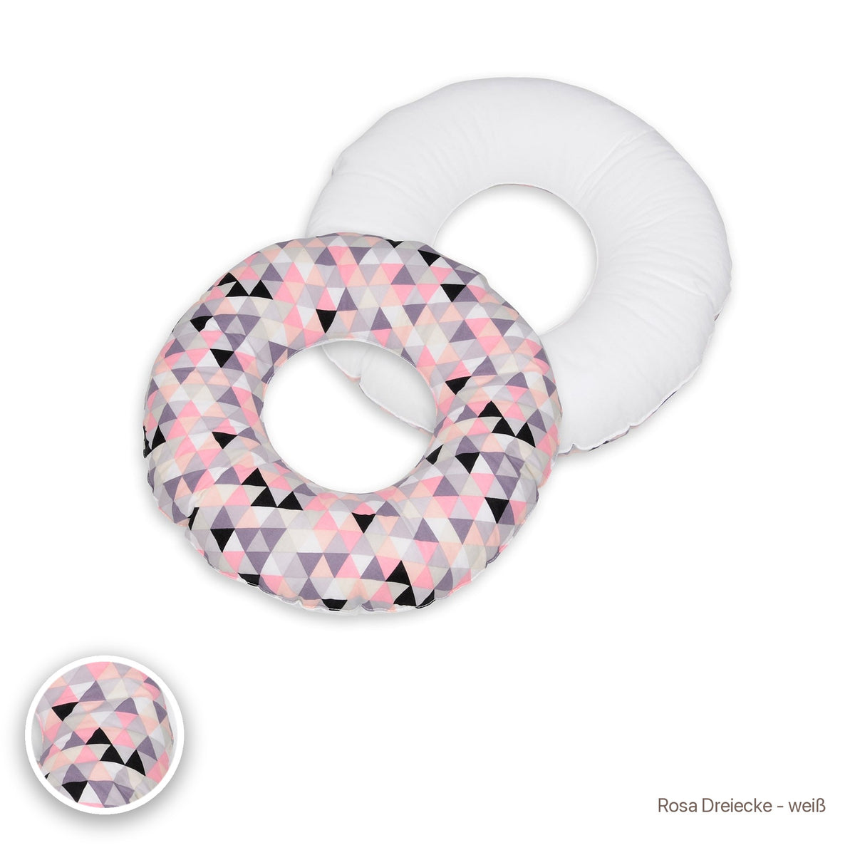 Donut-Kissen, Rosa Dreiecke - weiß #Farbe_variantenbild