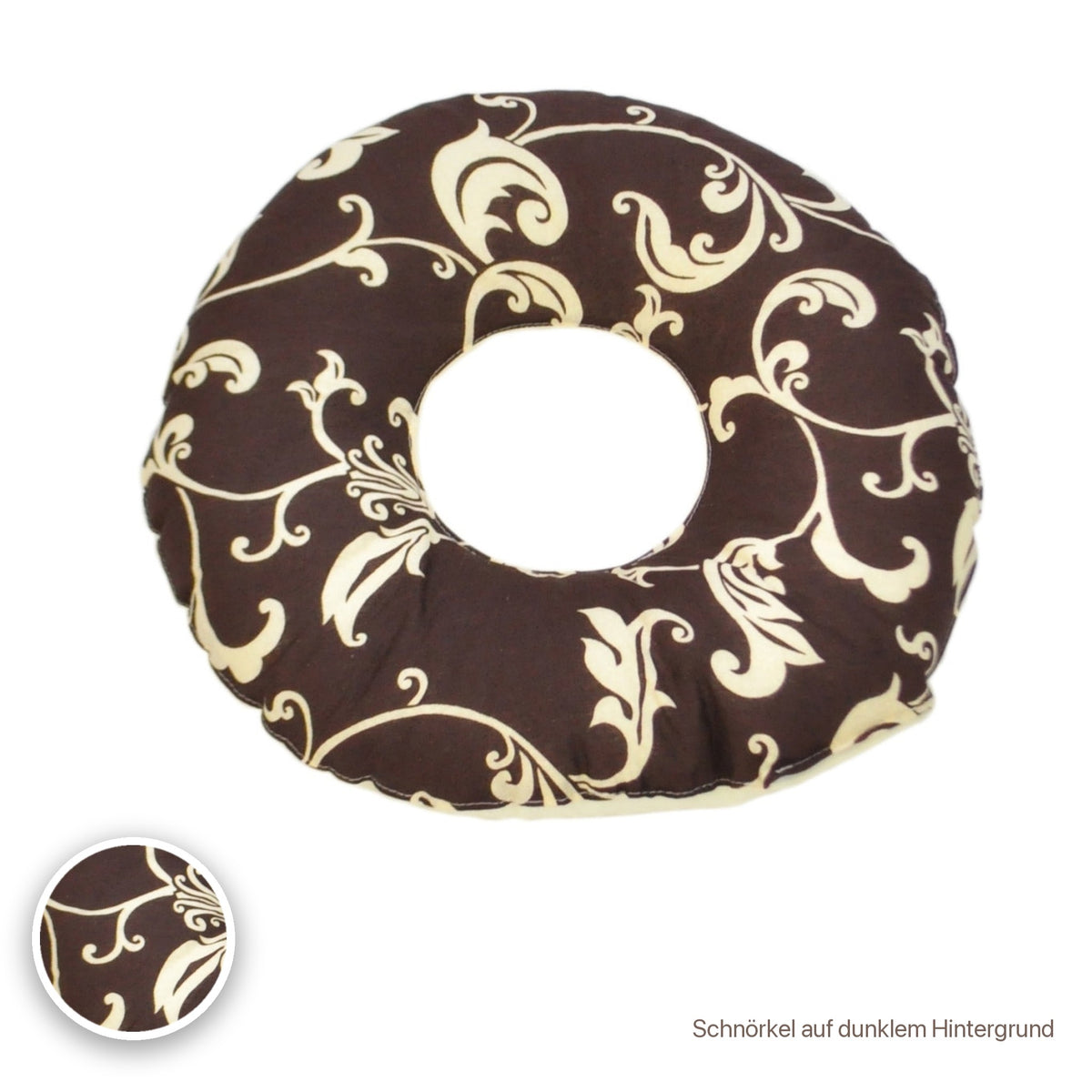 Donut-Kissen, Schnörkel auf dunklem Hintergrund #Farbe_variantenbild