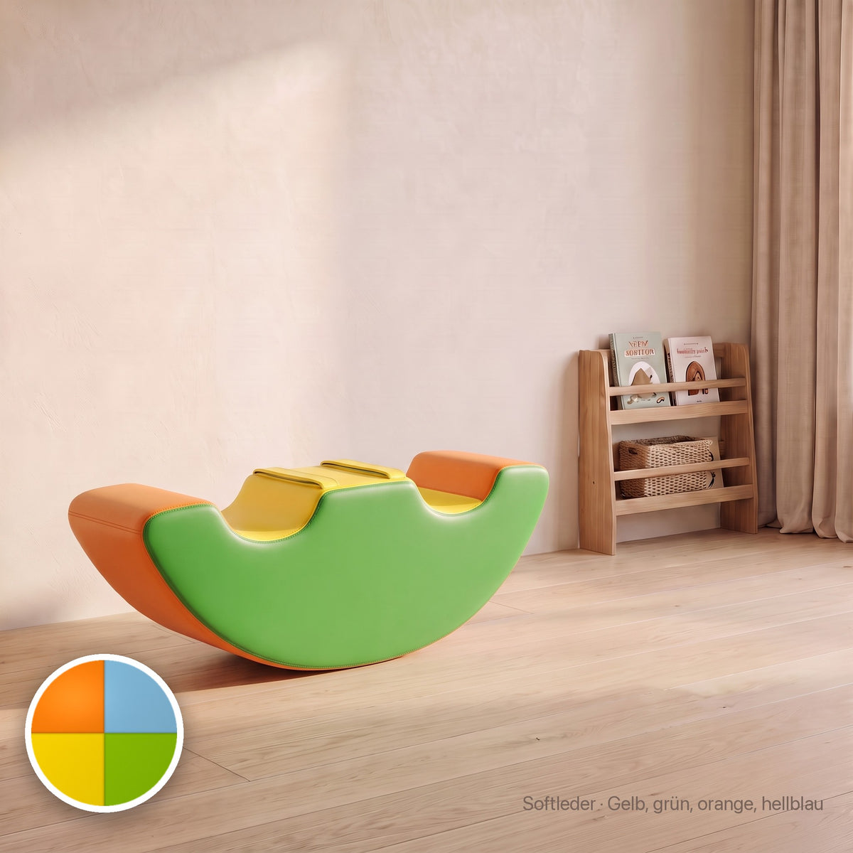 Doppel-Wuselschaukel, Softleder · Gelb, grün, orange, hellblau #Farbe_variantenbild