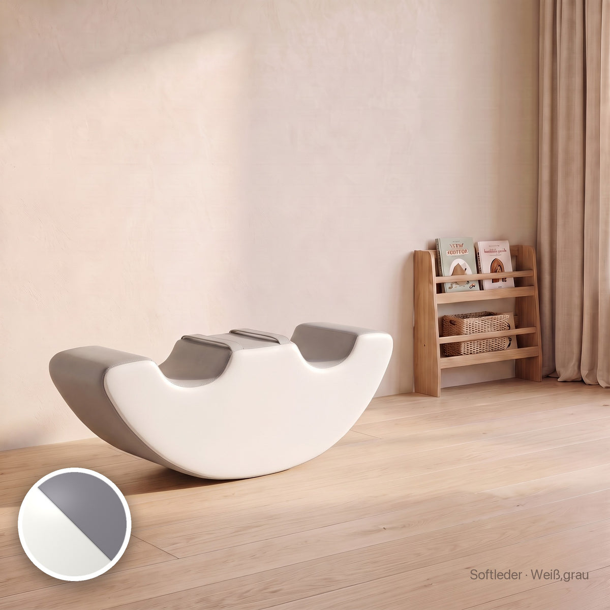 Doppel-Wuselschaukel, Softleder · Weiß,grau #Farbe_variantenbild
