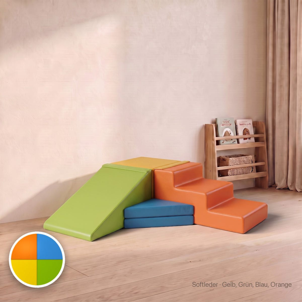 Große Wuselrutsche, Softleder · Gelb, Grün, Blau, Orange