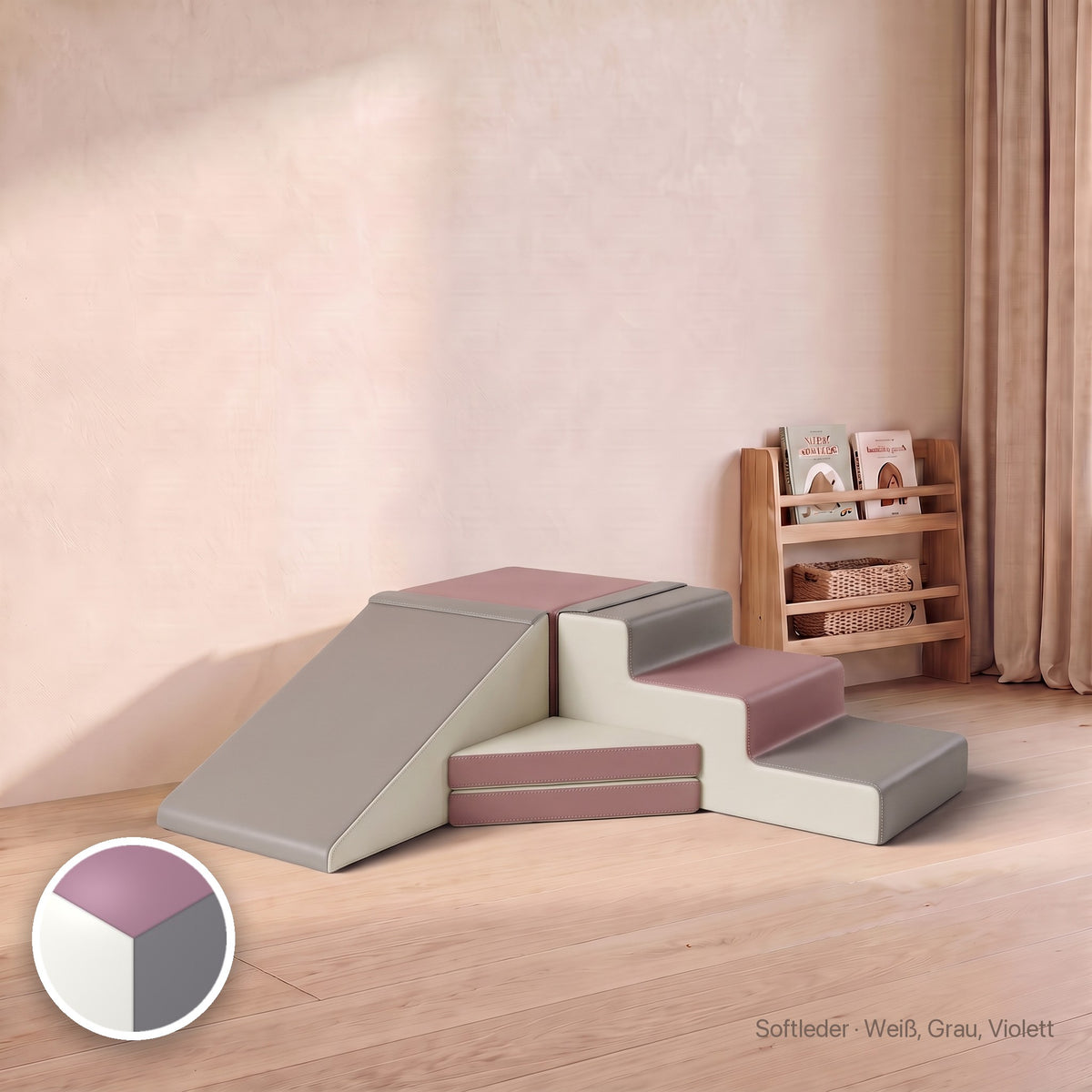 Große Wuselrutsche, Softleder · Weiß, Grau, Violett #Farbe_variantenbild
