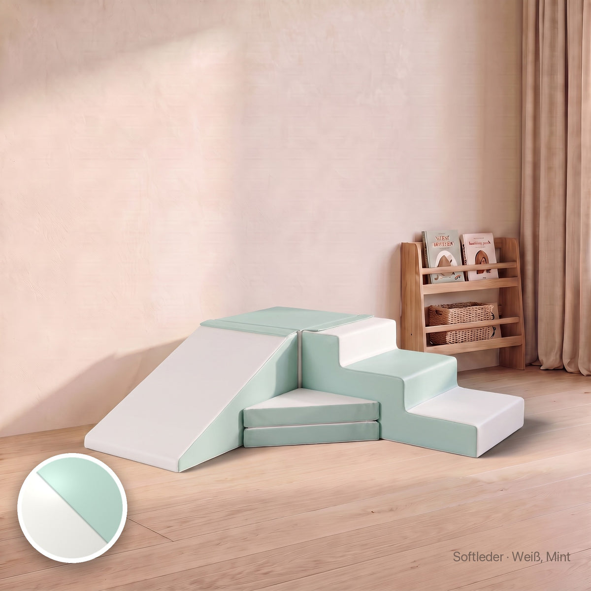 Große Wuselrutsche, Softleder · Weiß, Mint #Farbe_variantenbild