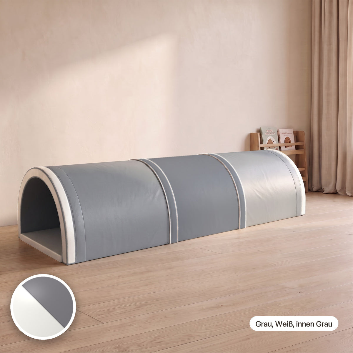 Wuseltunnel 3-teilig, Grau, Weiß, innen Grau #Farbe_variantenbild