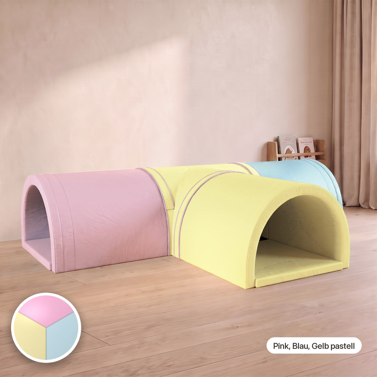 Wuseltunnel 4-teilig, Pink, Blau, Gelb pastell #Farbe_variantenbild
