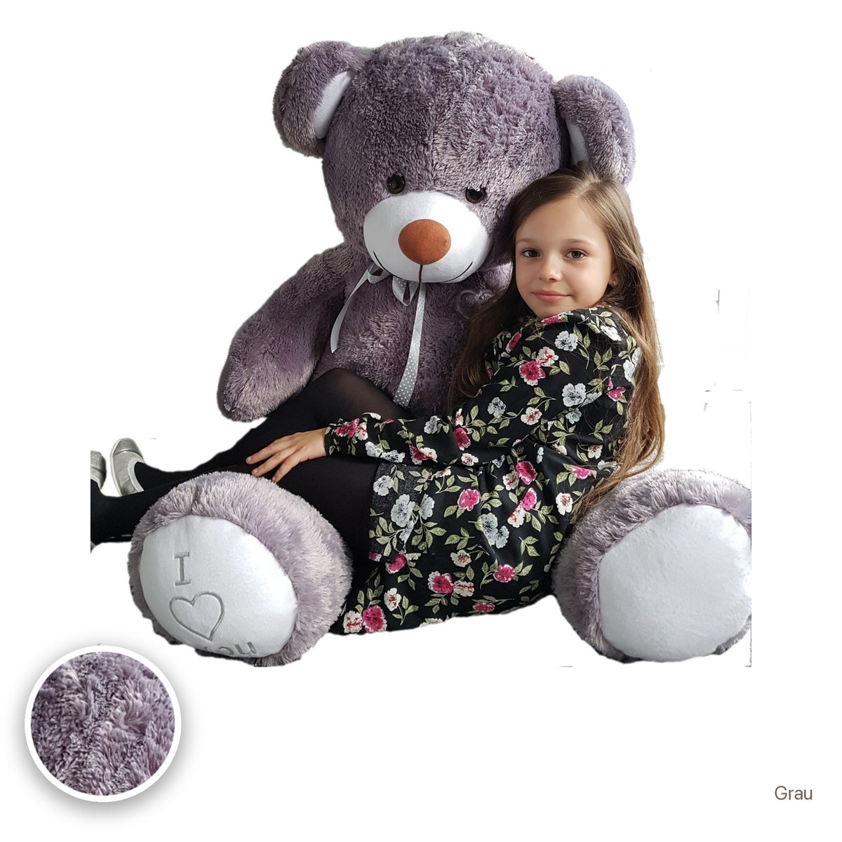 Riesen-Teddybär 160 cm, Grau #Farbe_variantenbild