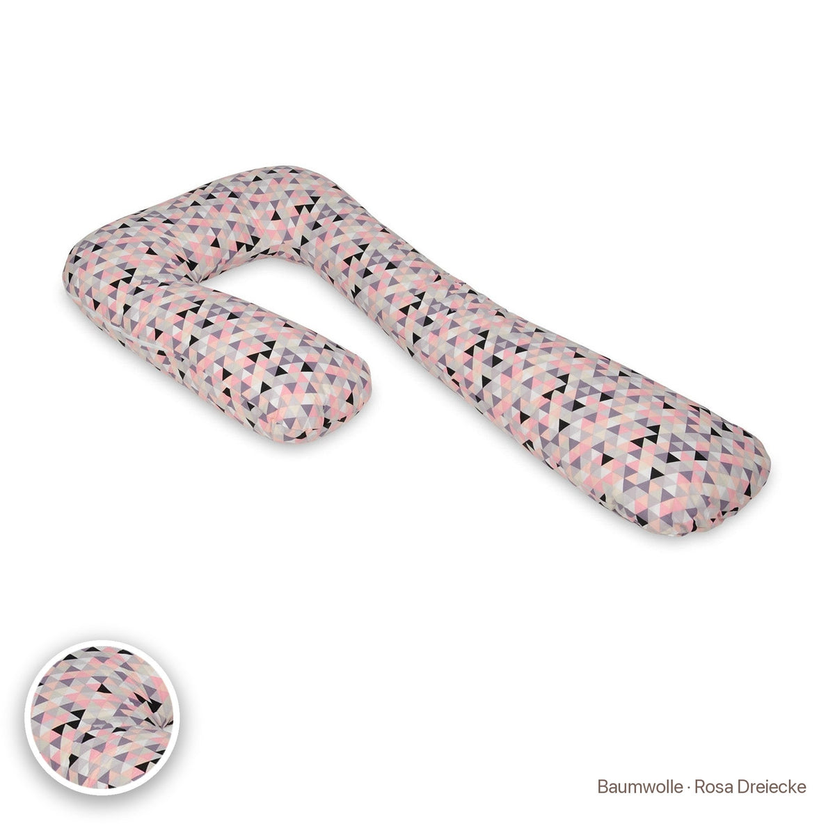 Schwangerschaftskissen 7-Form, Baumwolle · Rosa Dreiecke #Farbe_variantenbild