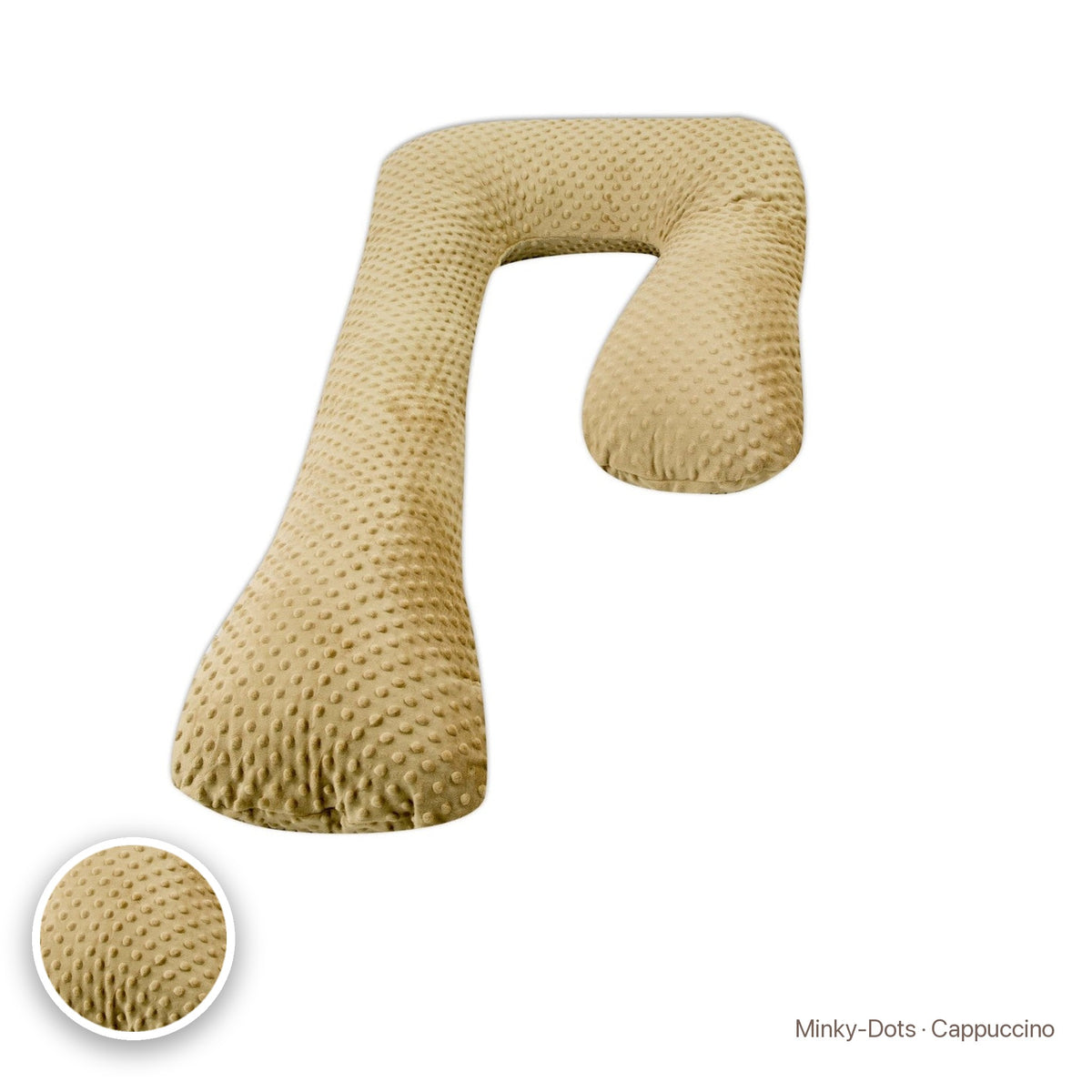 Schwangerschaftskissen 7-Form, Minky-Dots · Cappuccino #Farbe_variantenbild