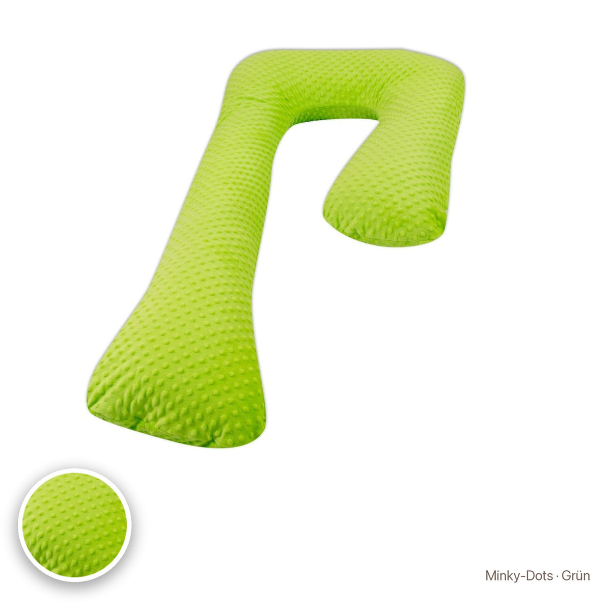 Schwangerschaftskissen 7-Form, Minky-Dots · Grün #Farbe_variantenbild